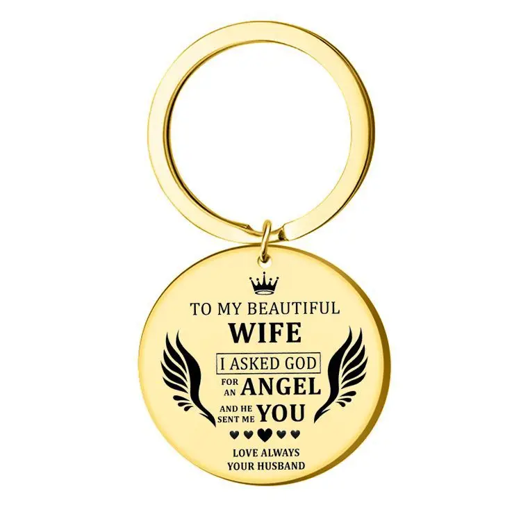 TO MY BEAUTIFUL WIFE Keychain Keyring Stainless Steel Student Jewelry Accessories Pendant Family Gifts Fashion 
TO MY BEAUTIFUL WIFE Keychain Keyring Stainless Steel Student Jewelry Accessories Pendant Family Gifts Fashion