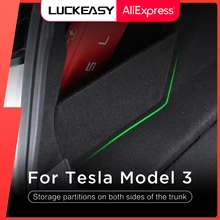 LUCKEASY 테슬라 모델 3 2017-2023 인테리어 자동차 액세서리, 모델 3 스토리지 파티션, 뒤 트렁크 좌측
