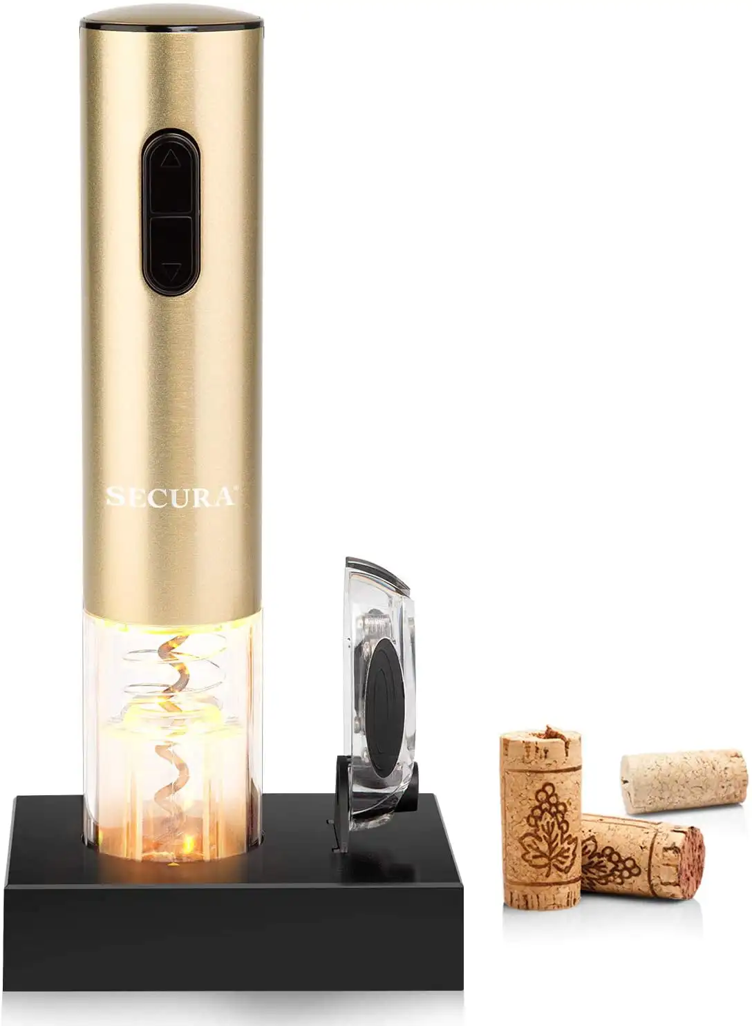 Wine Opener, Automatic Wine Bottle Corkscrew Opener with Foil Cutter, Rechargeable (Champagne Gold)
Wine Opener, Automatic Wine Bottle Corkscrew Opener with Foil Cutter, Rechargeable (Champagne Gold)
