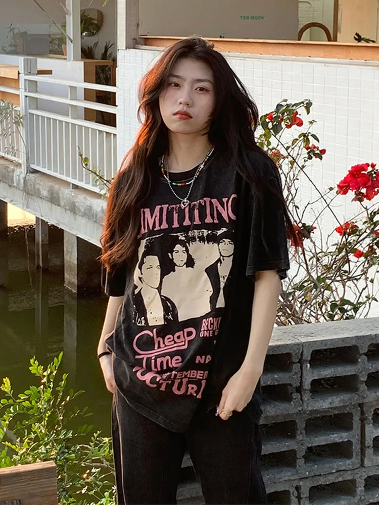 Женские футболки, топы, японский Kawaii Ulzzang, винтажная свободная футболка с буквенным принтом Bf, Женская Корейская одежда Harajuku для женщин
Женские футболки, топы, японский Kawaii Ulzzang, винтажная свободная футболка с буквенным принтом Bf, Женская Корейская одежда Harajuku для женщин