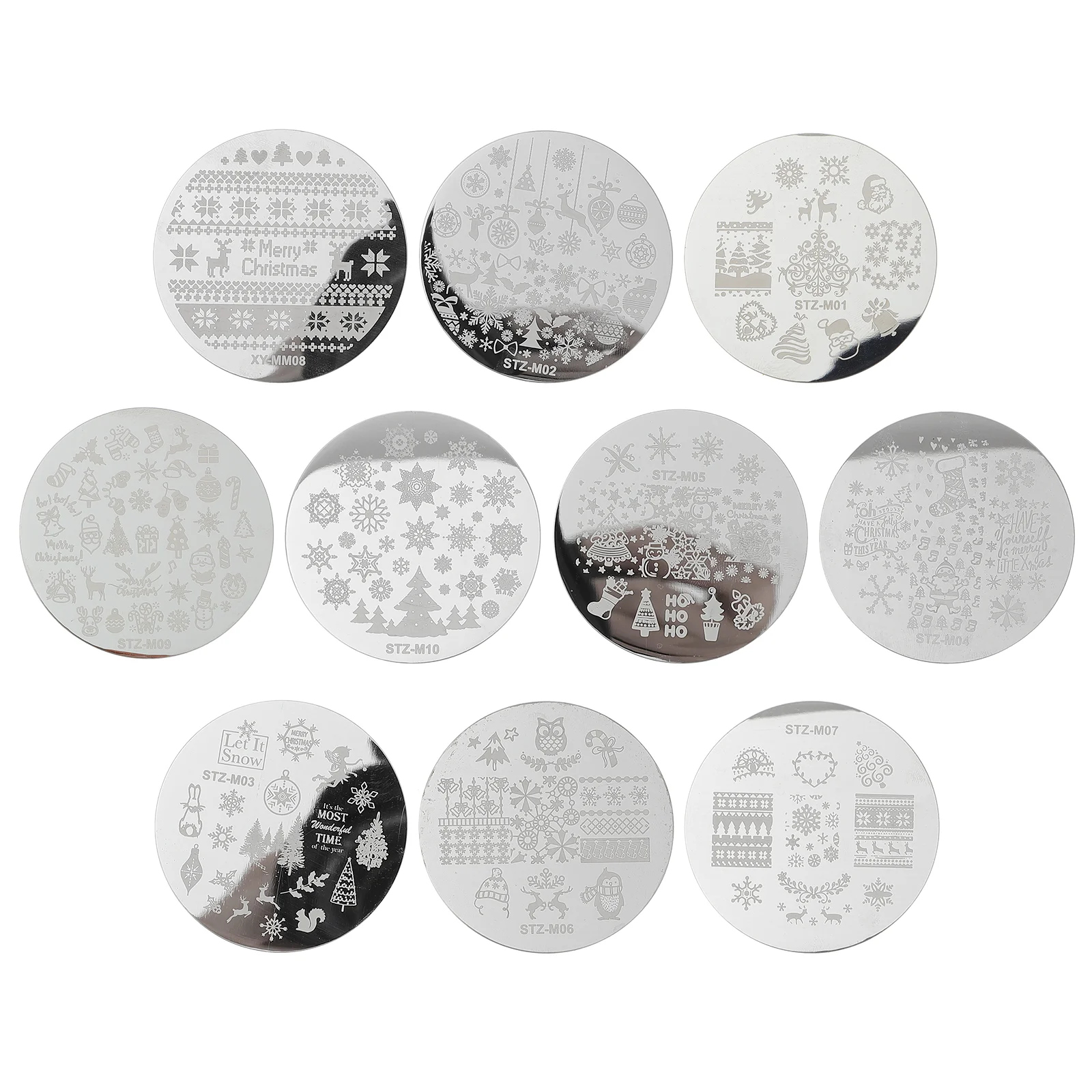 10 Sheets Christmas Manicure Tools Nail Stamping Template Templates Stainless Steel DIY
10 Sheets Christmas Manicure Tools Nail Stamping Template Templates Stainless Steel DIY