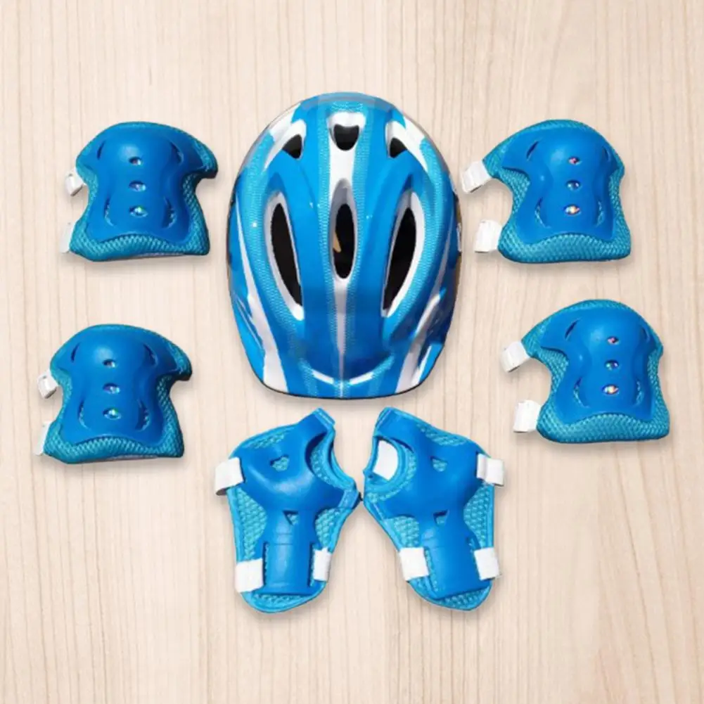 

Kids Cycling Helmet Knee Elbow Pad Set PVC Shock Absorption Knee Pad Palm Guards Safety Sandwich Mesh Protective Gear