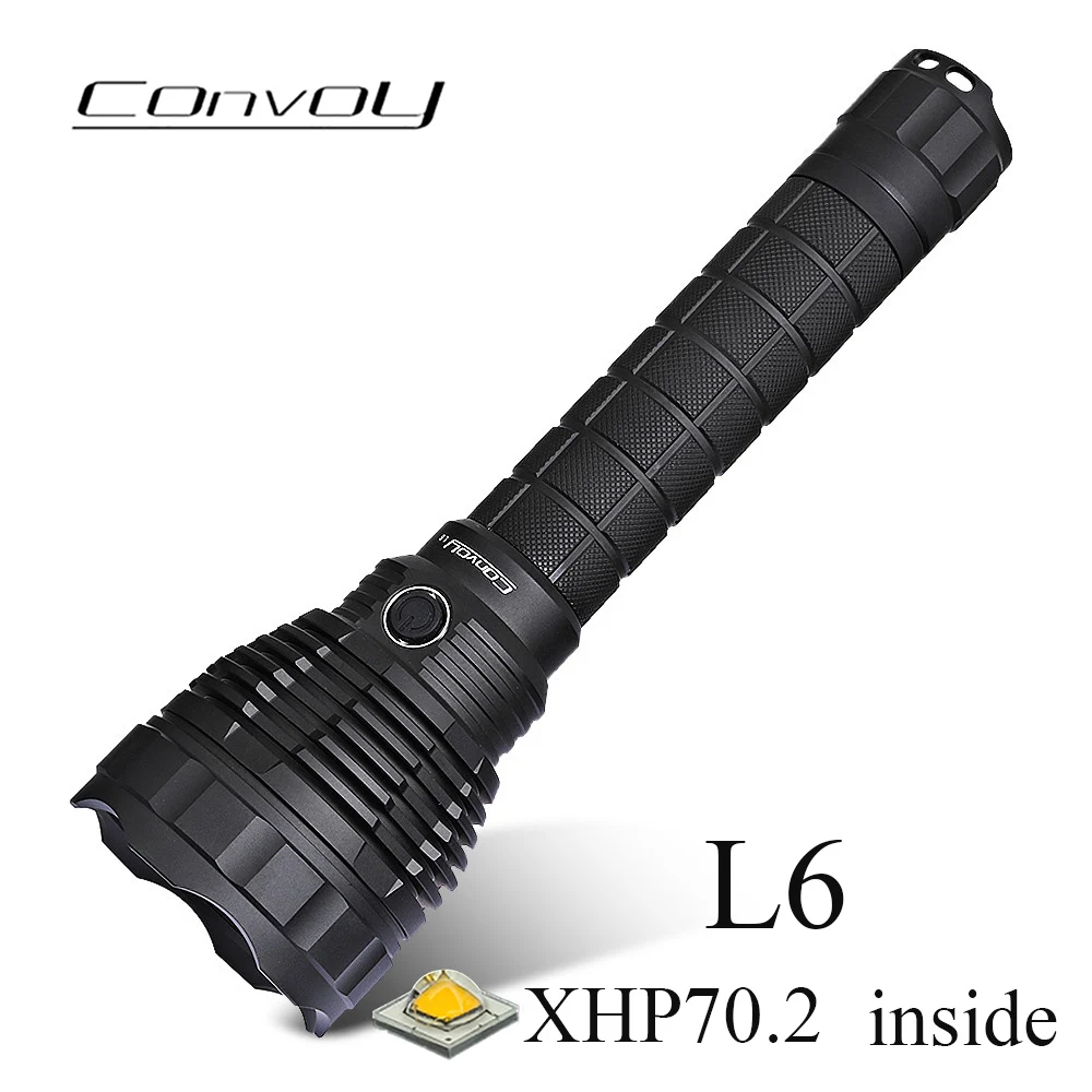 Convoy L6 Flashlight XHP70.2 Led Flash Light Linterna Powerful Hunting Camping Hiking Lamp 26650 Portable Lantern 4300lm
Convoy L6 Flashlight XHP70.2 Led Flash Light Linterna Powerful Hunting Camping Hiking Lamp 26650 Portable Lantern 4300lm