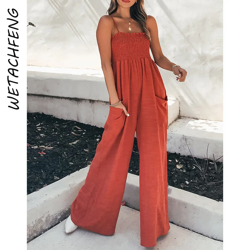 Overalls For Women Solid Folds High Waist Wide Leg Pants Jumpsuits Camis Loose Casual One Piece Outfits Rompers 2022 Clothes
Overalls For Women Solid Folds High Waist Wide Leg Pants Jumpsuits Camis Loose Casual One Piece Outfits Rompers 2022 Clothes