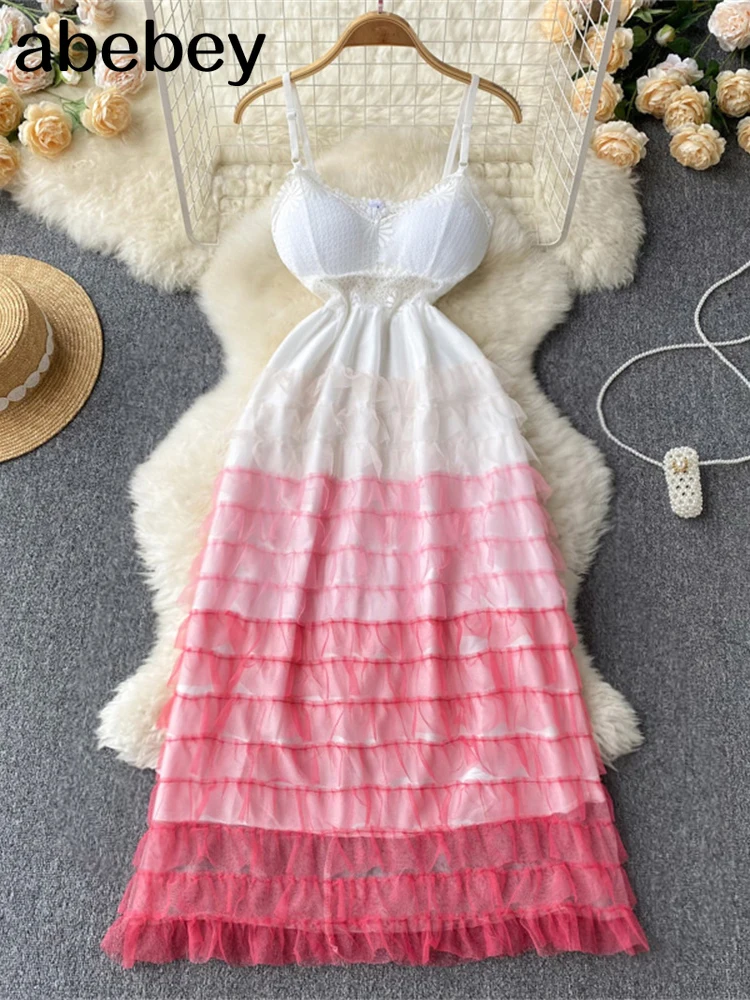 2022 Sexy Mesh Gradient Beach Maxi Long Dresses Women Spaghetti Strap Ruffle Robe Summer New Fashion Backless outfit
2022 Sexy Mesh Gradient Beach Maxi Long Dresses Women Spaghetti Strap Ruffle Robe Summer New Fashion Backless outfit