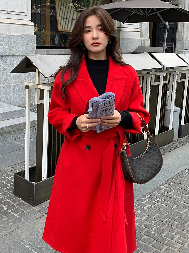 Long Reversible Cashmere Coat Women's Autumn And Winter 2023 New Sheep Wool Lapel Single Breasted All-matchloose Coat
Long Reversible Cashmere Coat Women's Autumn And Winter 2023 New Sheep Wool Lapel Single Breasted All-matchloose Coat