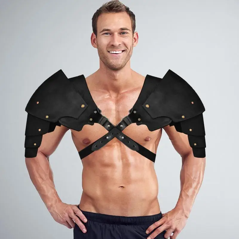 Medieval Retro Mens Shoulder Cover Steampunk Adjustable Faux Leather Body Chest Guard With Multi-layer Leather Shoulder Pad
Medieval Retro Mens Shoulder Cover Steampunk Adjustable Faux Leather Body Chest Guard With Multi-layer Leather Shoulder Pad