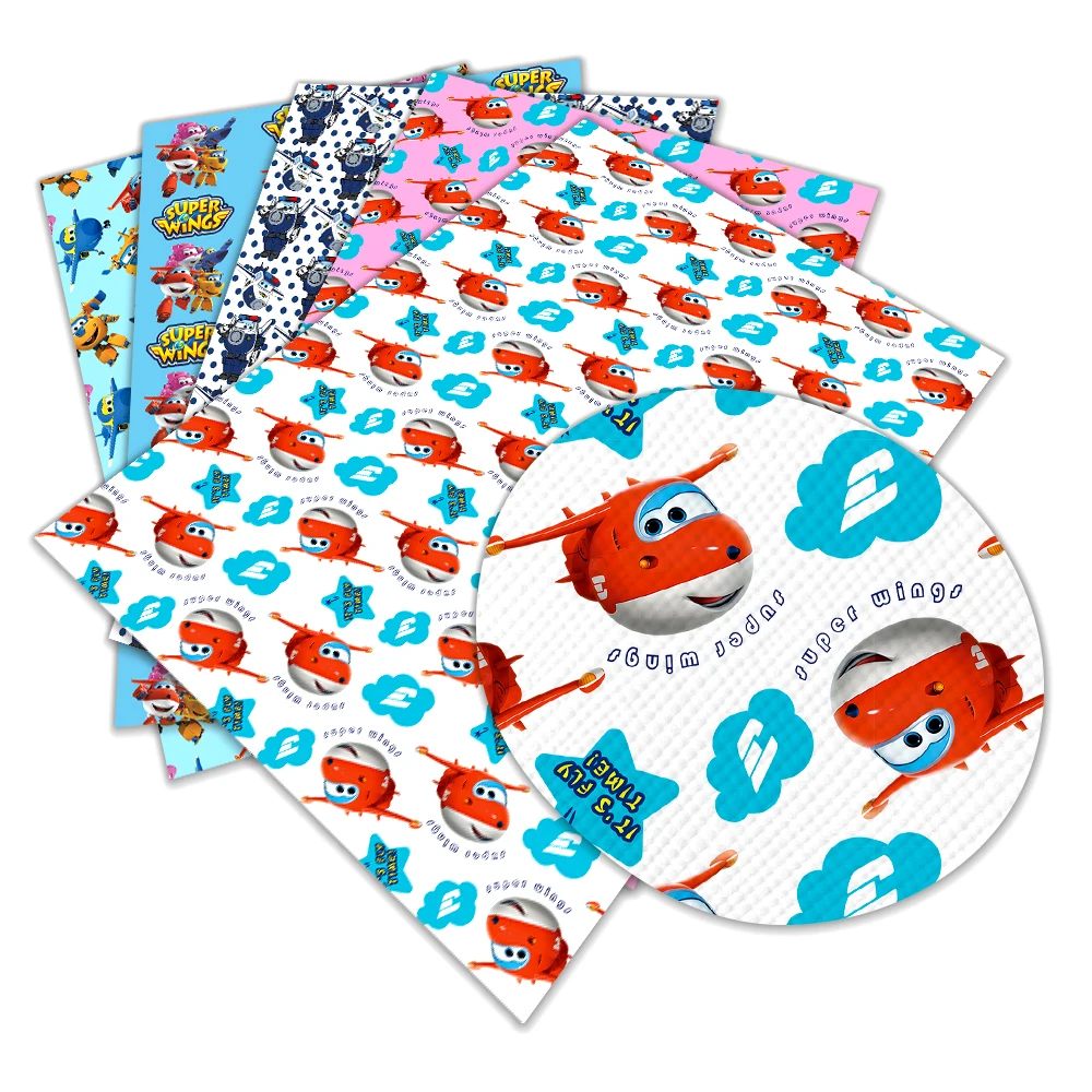 22*30cm Cartoon Super Wings Printed Faux Leather Sheets Fabric for DIY Hair Bows Earrings Craft
22*30cm Cartoon Super Wings Printed Faux Leather Sheets Fabric for DIY Hair Bows Earrings Craft