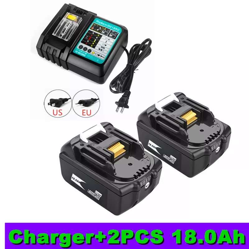 BL1860 Rechargeable Battery 18 V 18000mAh Lithium ion for Makita 18v Battery BL1840 BL1850 BL1830 BL1860B LXT 400 + 3A Charger
BL1860 Rechargeable Battery 18 V 18000mAh Lithium ion for Makita 18v Battery BL1840 BL1850 BL1830 BL1860B LXT 400 + 3A Charger