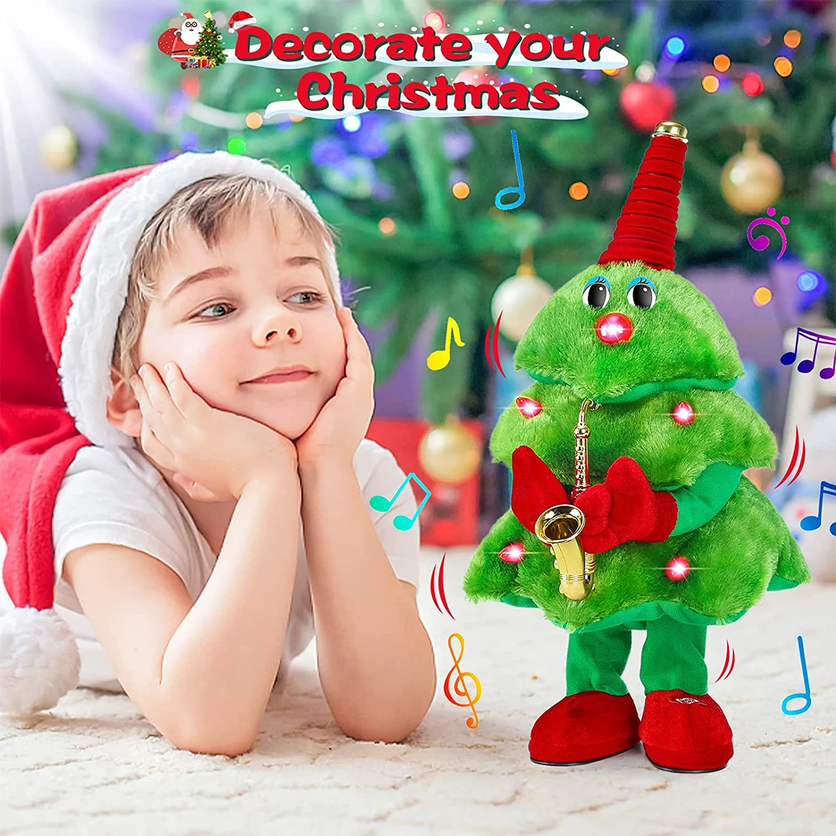 

Рождественская елка, электрическое искусственное пение, танцующая музыка, Рождественская игрушка для девочек и мальчиков, подарки 2023, Рождественский Декор