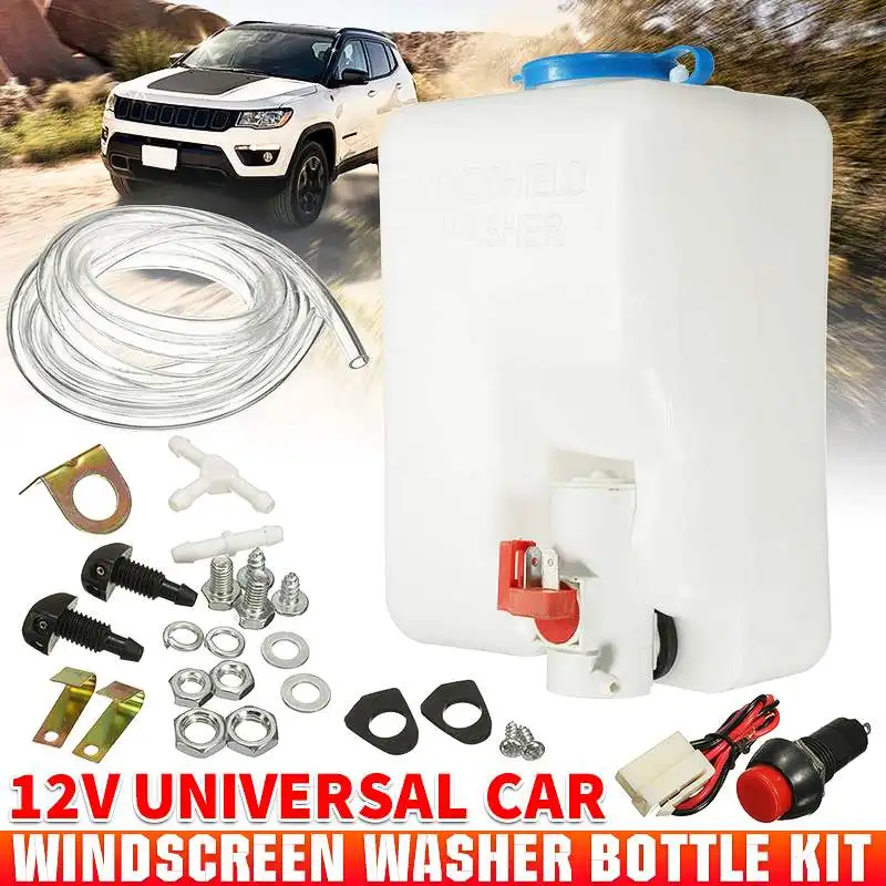 12V Car Windshield Washer Bottle Kit Water Tank Washer Reservoir Pump Bottle Kit Universal Windscreen Wiper Assembly
12V Car Windshield Washer Bottle Kit Water Tank Washer Reservoir Pump Bottle Kit Universal Windscreen Wiper Assembly