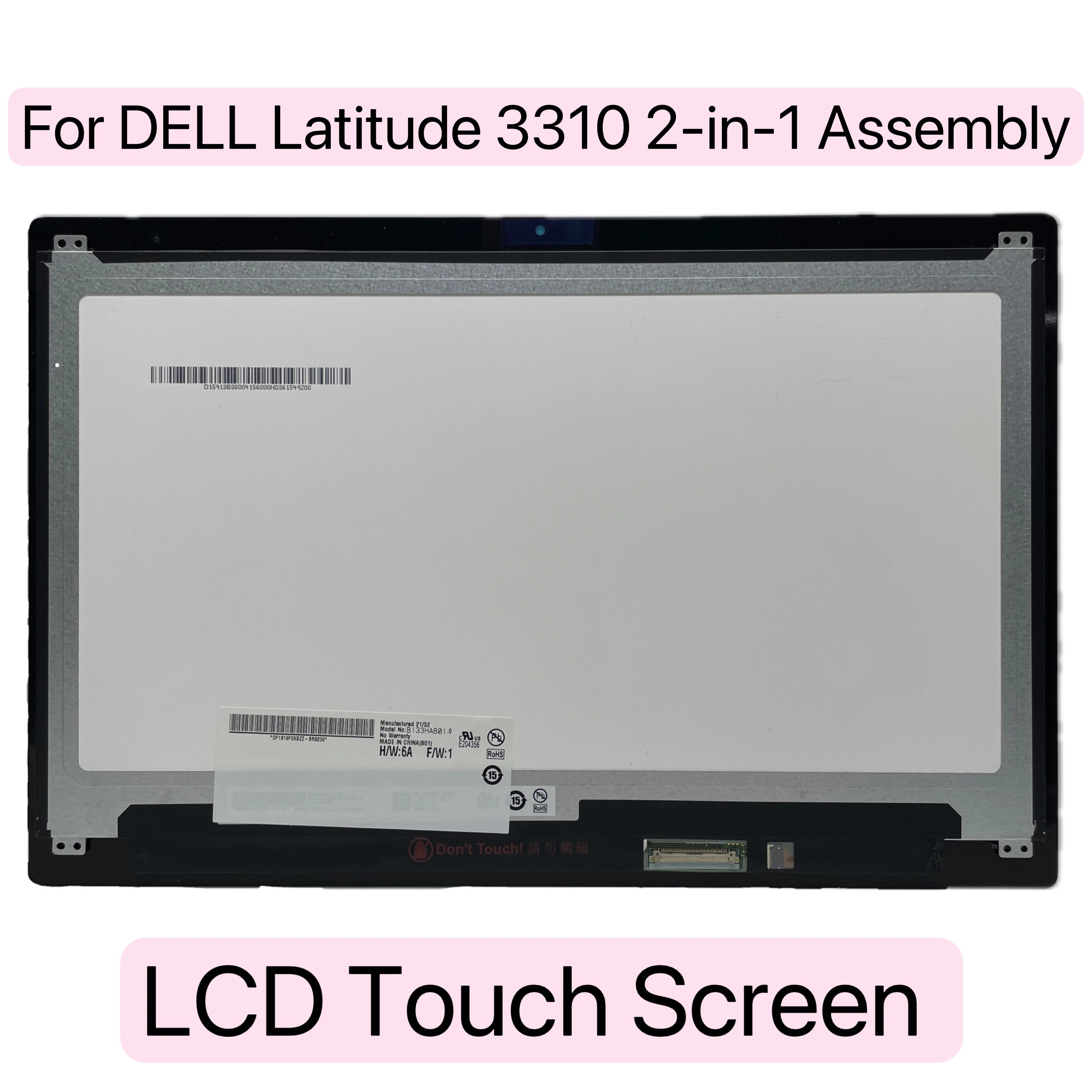 

For Dell Latitude 3310 2-in-1 laptop R133NWF4 RB T133NWF4 RB DP/N 0RN9GF 13.3 inch LCD SCREEN Touch Screen Digitizer Assembly