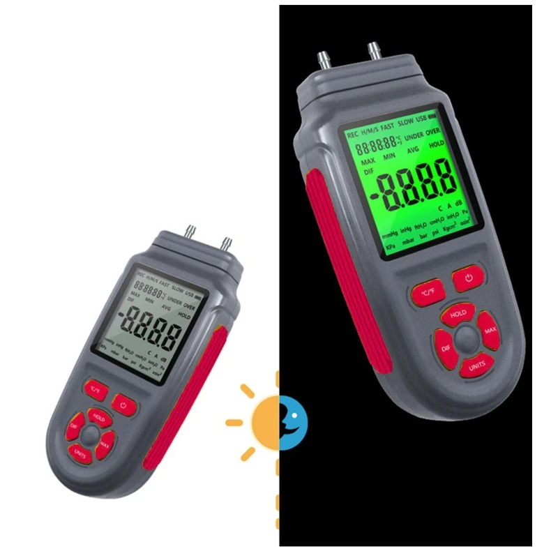 X37E Professional Dual-Port Manometer Handheld HVAC Gas Pressure Meter Differential Pressure Gauge Large LCD with Backlight
X37E Professional Dual-Port Manometer Handheld HVAC Gas Pressure Meter Differential Pressure Gauge Large LCD with Backlight