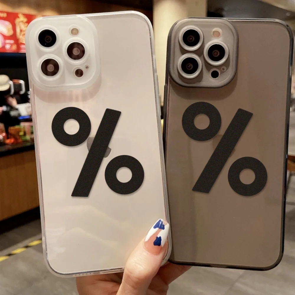 Lens Protection Soft Cover Creativity % Logo Modulus Phone Case For iPhone 11ProMax 7 8Plus 12 13 14 Pro SE2022 XS Max XR Shell
Lens Protection Soft Cover Creativity % Logo Modulus Phone Case For iPhone 11ProMax 7 8Plus 12 13 14 Pro SE2022 XS Max XR Shell