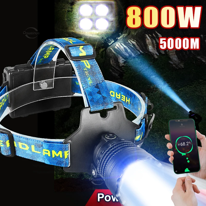 Powerful Headlamp USB-C Rechargeable Headlight 18650 LED Head Flashlight Power Bank Head Lamp Fishing Camping Head Lantern
Powerful Headlamp USB-C Rechargeable Headlight 18650 LED Head Flashlight Power Bank Head Lamp Fishing Camping Head Lantern