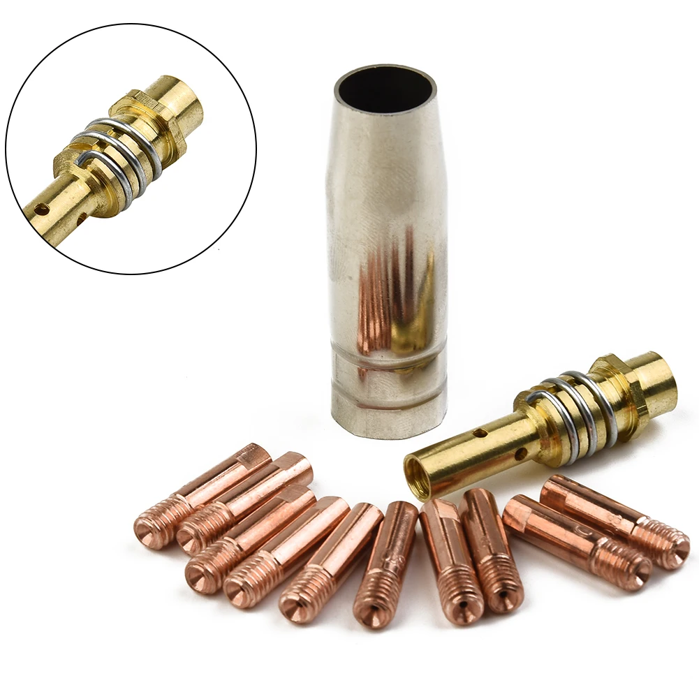 12pcs MB 15AK MIG/MAG Welding Contact Tips Kit 0.8x25mm M6 Gas Nozzle Holder 0.8mm Connector Rod Welding Torch Tool Parts
12pcs MB 15AK MIG/MAG Welding Contact Tips Kit 0.8x25mm M6 Gas Nozzle Holder 0.8mm Connector Rod Welding Torch Tool Parts