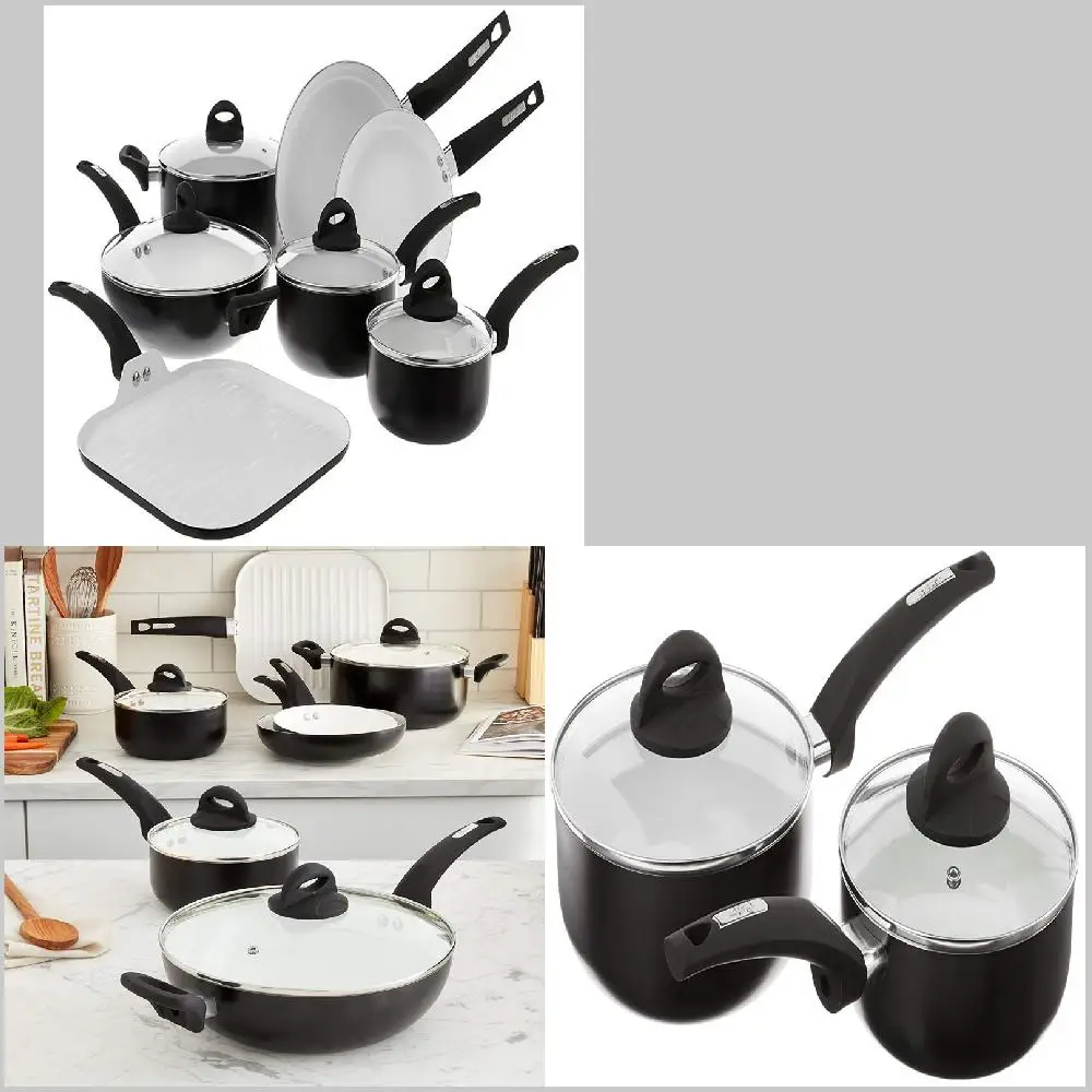 . Exciting New Black 11 Piece Aluminum Cookware Set for Delicious Meal Features with New Features.
. Exciting New Black 11 Piece Aluminum Cookware Set for Delicious Meal Features with New Features.