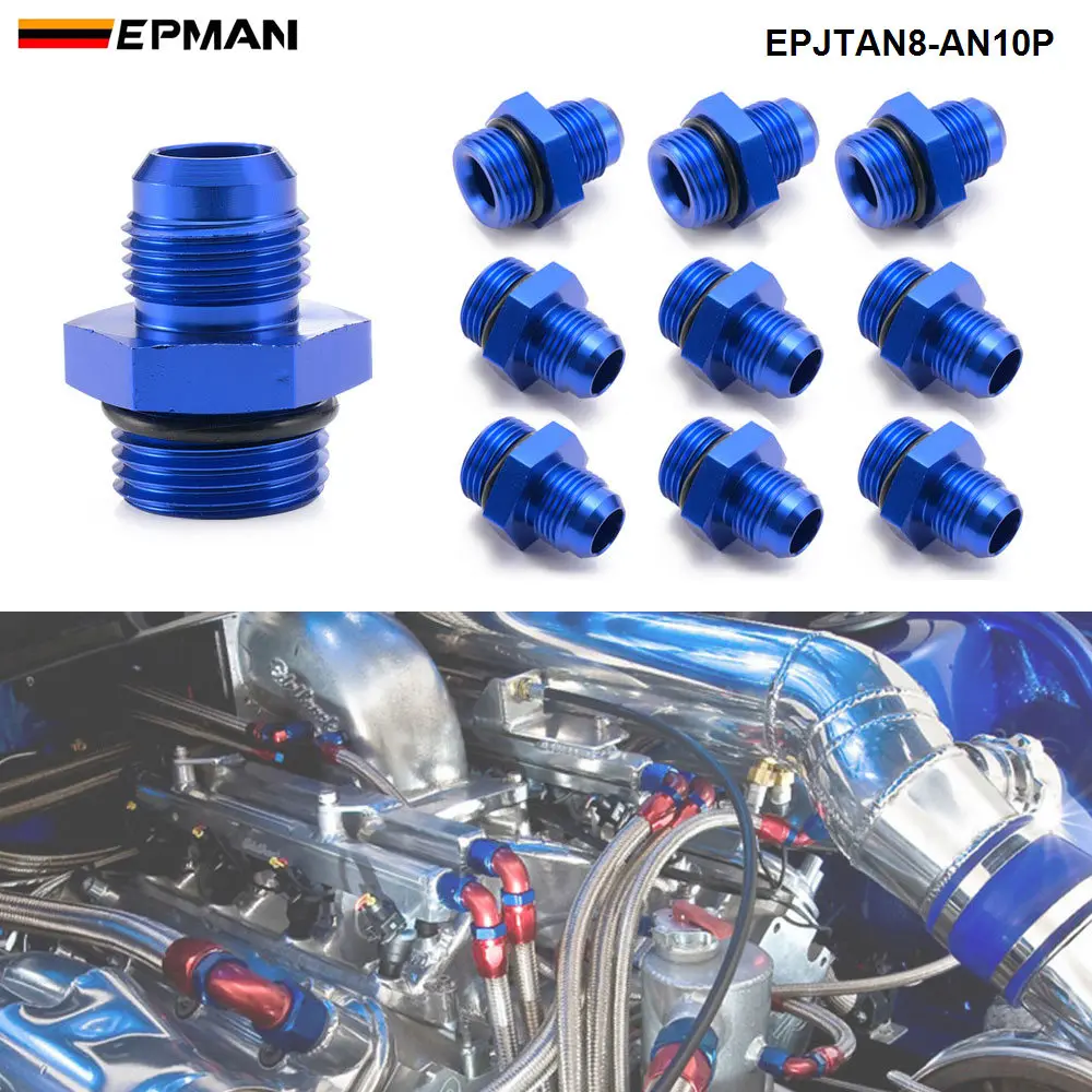 EPMAN 10PCS Aluminum Blue AN8 Flare Male To AN10 Pipe Adapter Straight Fitting For Fuel Systems EPJTAN8-AN10P
EPMAN 10PCS Aluminum Blue AN8 Flare Male To AN10 Pipe Adapter Straight Fitting For Fuel Systems EPJTAN8-AN10P
