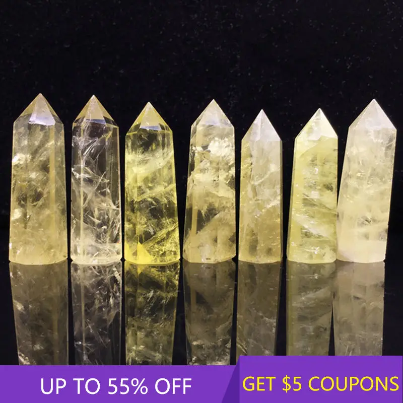 30-60mm Natural Yellow Citrine Quartz Crystal Point Wand Hexagonal Column Obelisk Healing Treatment Stone Craft Home Decor Gift
30-60mm Natural Yellow Citrine Quartz Crystal Point Wand Hexagonal Column Obelisk Healing Treatment Stone Craft Home Decor Gift