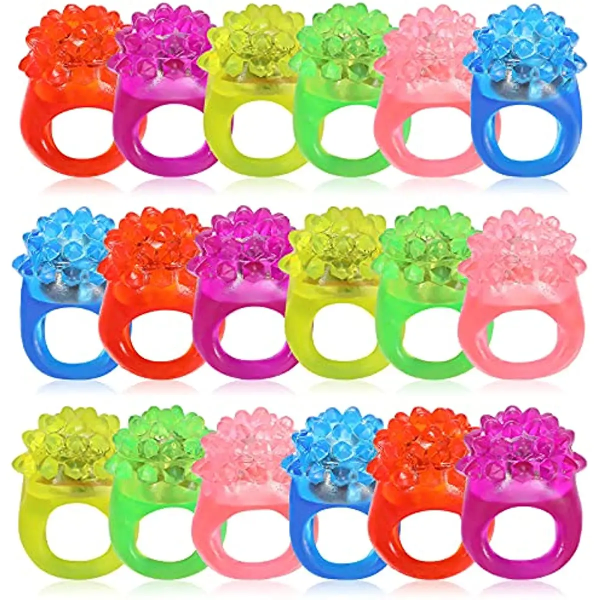 

32pcs LED Light Ring Strawberry Flashing Finger Ring Elastic Rubber Glowing Ring Event Wedding Birthday Party Supplies Glow Toys