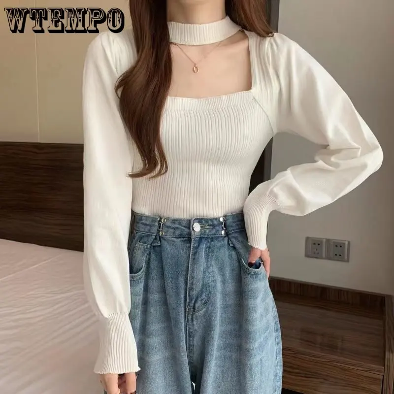 WTEMPO Pullovers Women Halter Inside Female Sweater Elegant Sexy Slim Popular Korean Streetwear Trendy Leisure Soft Stretch
WTEMPO Pullovers Women Halter Inside Female Sweater Elegant Sexy Slim Popular Korean Streetwear Trendy Leisure Soft Stretch