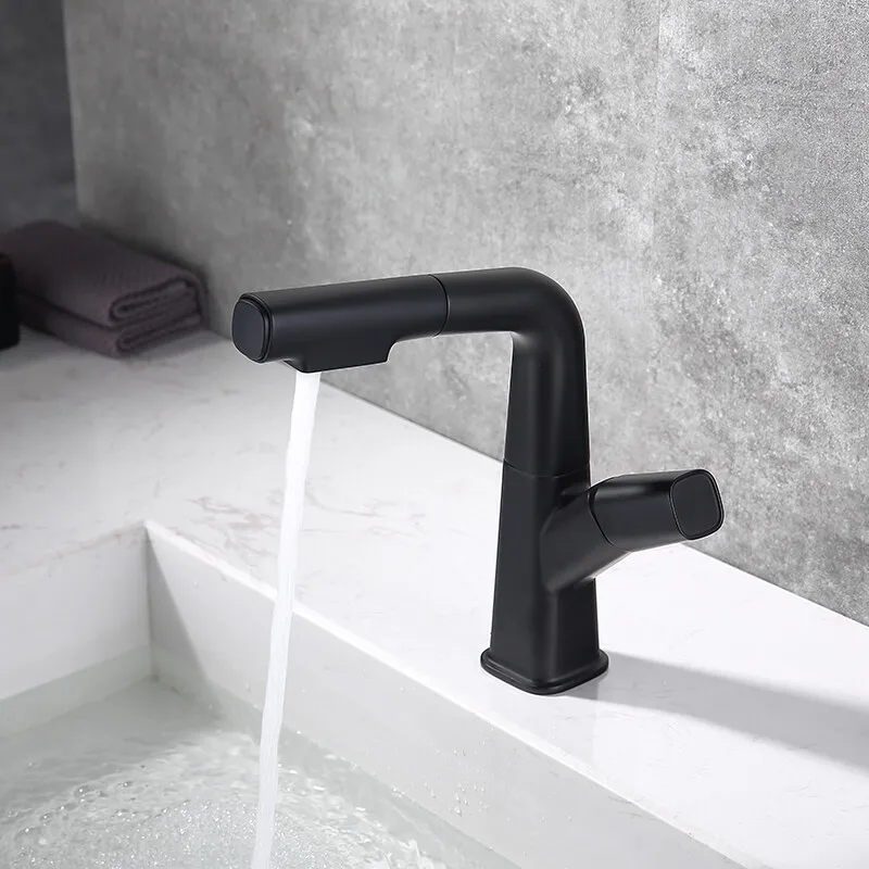 Black stainless steel pull-out lift faucet hot and cold basin faucet bathroom sink pull-out faucet
Black stainless steel pull-out lift faucet hot and cold basin faucet bathroom sink pull-out faucet