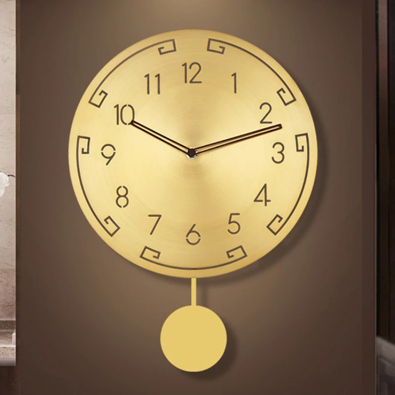 New Chinese Wall Clock with Pendulum Copper Creative Mute Modern Design Large Wall Clock Simple Deco Wallclock Metallica Relojes
New Chinese Wall Clock with Pendulum Copper Creative Mute Modern Design Large Wall Clock Simple Deco Wallclock Metallica Relojes
