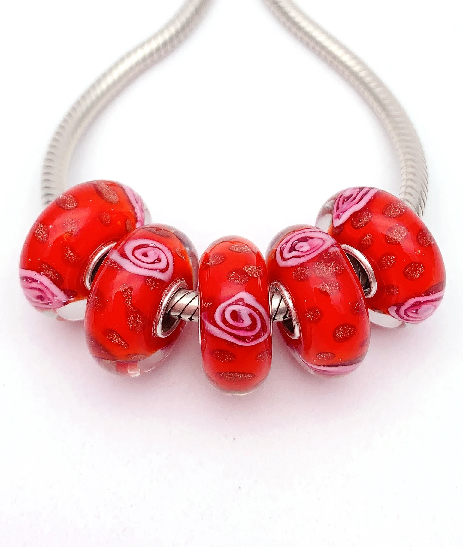 XHYG189 5X 100% Authenticity S925 Sterling Silver Beads Murano GlassBeads Fit European Charms Bracelet Diy Jewelry Lampwork
XHYG189 5X 100% Authenticity S925 Sterling Silver Beads Murano GlassBeads Fit European Charms Bracelet Diy Jewelry Lampwork