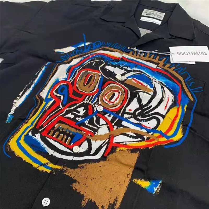 Oversize WACKO MARIA Black Casual Graffiti Men Women 1:1 Wacko Maria Hawaiian Shirt
Oversize WACKO MARIA Black Casual Graffiti Men Women 1:1 Wacko Maria Hawaiian Shirt