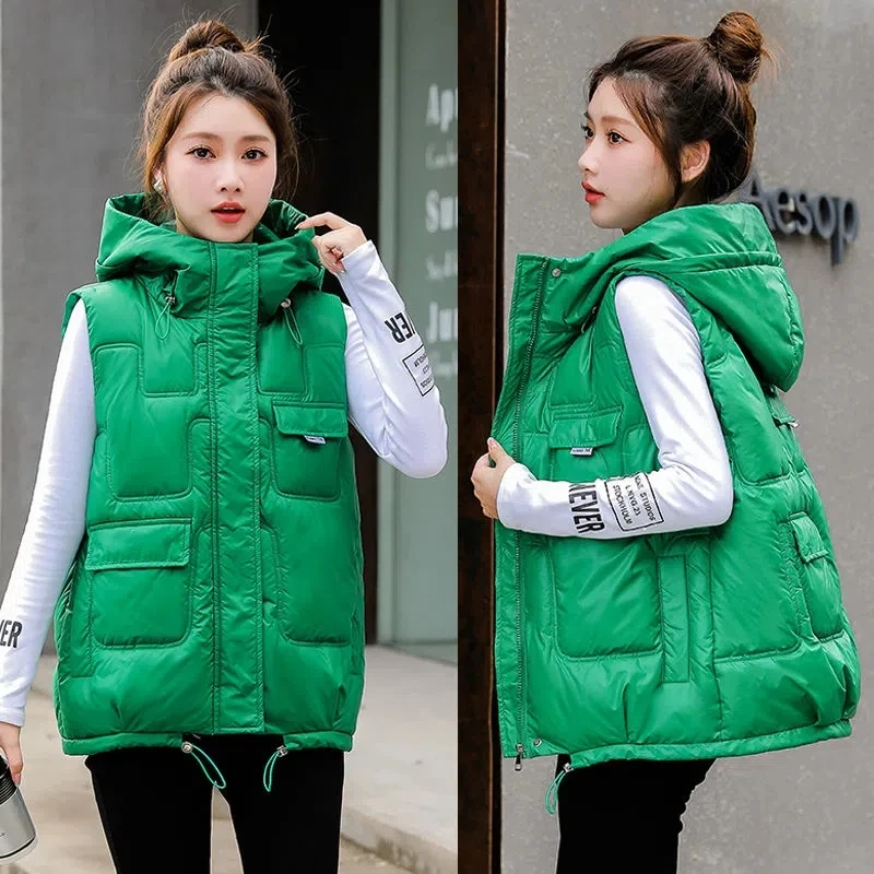Autumn Winter Down Cotton Vest Coat Women 2022 New Korean Hooded Waistcoat Female Vest Short Sleeveless Jacket Female Outerwear
Autumn Winter Down Cotton Vest Coat Women 2022 New Korean Hooded Waistcoat Female Vest Short Sleeveless Jacket Female Outerwear