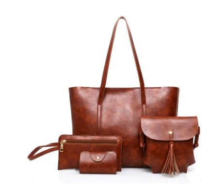 Fashion Tote Bags Hand Bags for Women Retro Oil Wax Leather Composite Bag Four-piece Set Portable Shoulder Messenger Bag 2022
Fashion Tote Bags Hand Bags for Women Retro Oil Wax Leather Composite Bag Four-piece Set Portable Shoulder Messenger Bag 2022