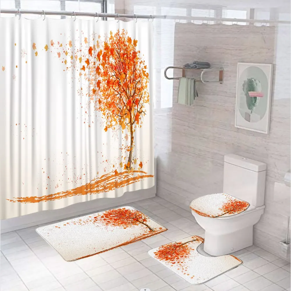 Yellow Maple Tree Leaves Shower Curtain Sets Autumn Thanksgiving Harvest Pumpkin Corn Scenery Bathroom Decor Bath Mat Rug Cover
Yellow Maple Tree Leaves Shower Curtain Sets Autumn Thanksgiving Harvest Pumpkin Corn Scenery Bathroom Decor Bath Mat Rug Cover