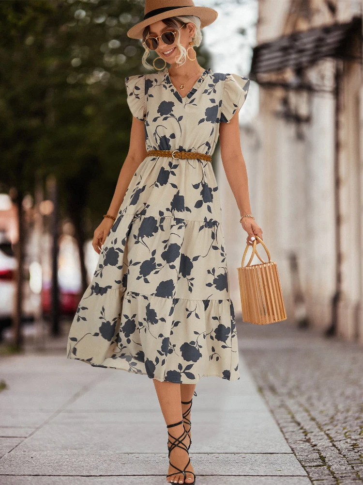 Elegant Party Dresses for Women 2023 Spring Summer New Fashion V-Neck Print Dress Chiffon Skirt Streetwear Womens Clothing
Elegant Party Dresses for Women 2023 Spring Summer New Fashion V-Neck Print Dress Chiffon Skirt Streetwear Womens Clothing