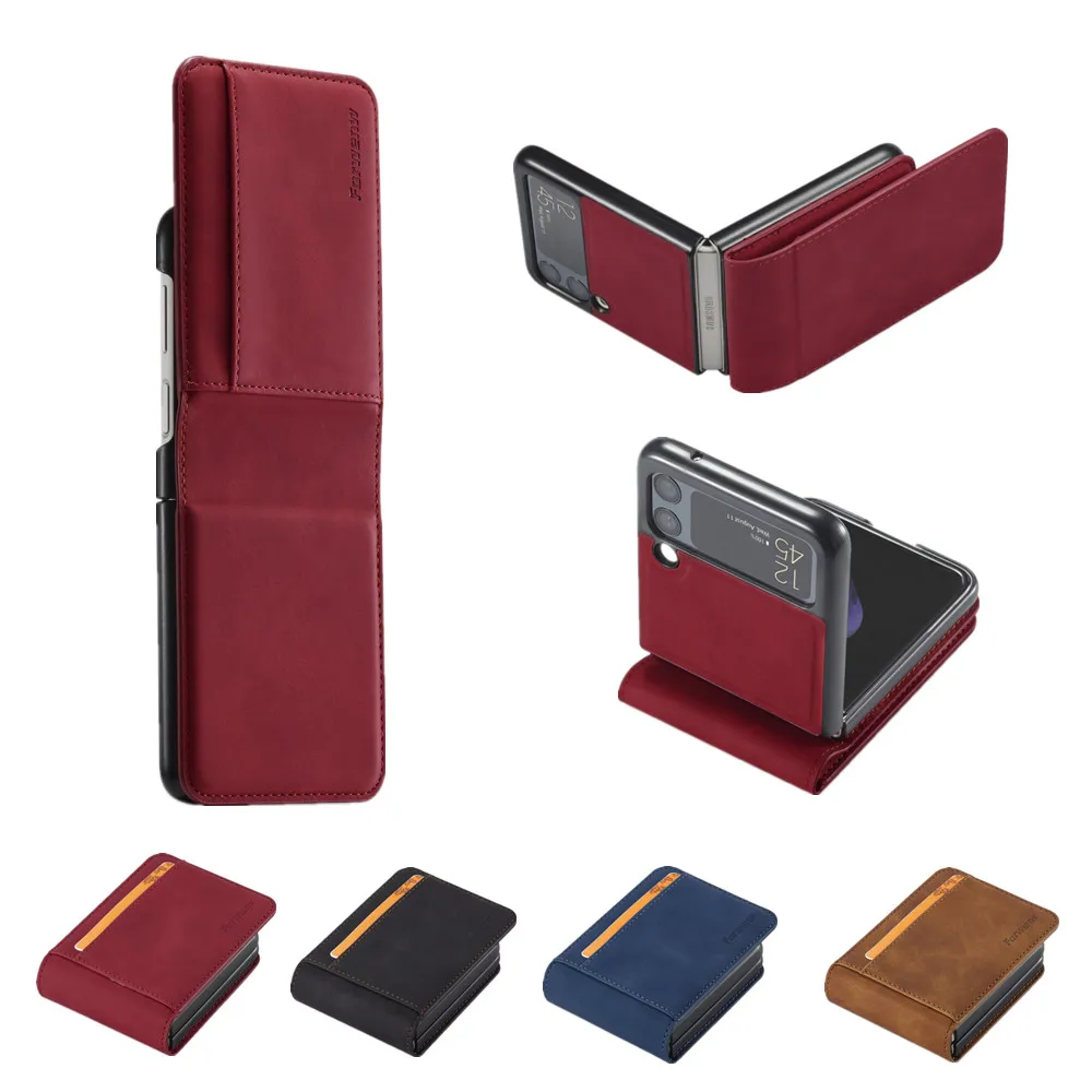 Leather Card Holder Phone Case for Samsung Z Flip 4 3 Hard PC Protection Cover For Galaxy Z Flip3 5G SM-F7110 Ultra Slim Cases
Leather Card Holder Phone Case for Samsung Z Flip 4 3 Hard PC Protection Cover For Galaxy Z Flip3 5G SM-F7110 Ultra Slim Cases