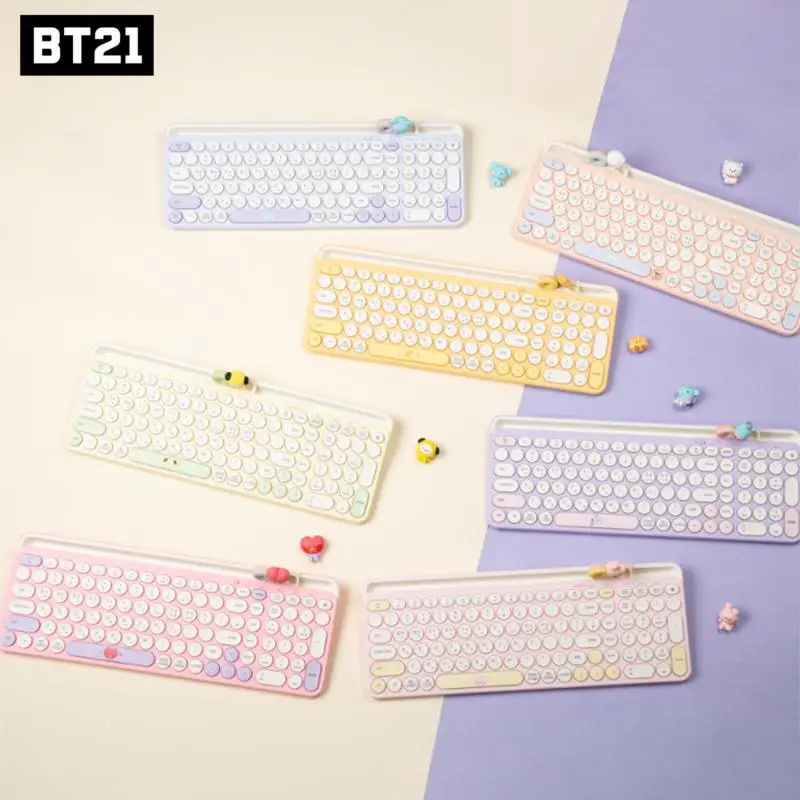 Original Bt21 Cute Dot Circle Bluetooth Mini Wireless Mechanical Keyboard Kawaii Home Computer Notebook Cartoon Keyboard Set
Original Bt21 Cute Dot Circle Bluetooth Mini Wireless Mechanical Keyboard Kawaii Home Computer Notebook Cartoon Keyboard Set