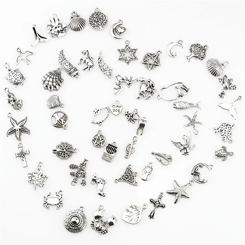 Antique Silver Alloy Mixed Diverse Charm Pendant Accessories Jewelry DIY Making Earrings Necklace Metal Materials Bulk Wholesale
Antique Silver Alloy Mixed Diverse Charm Pendant Accessories Jewelry DIY Making Earrings Necklace Metal Materials Bulk Wholesale