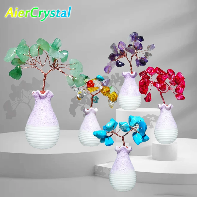 Mini Crystal Tree Natural Rough Stone Fluorite Amethyst Desktop Ornaments Home Decoration Reiki Healing Chakra Crafts Gift
Mini Crystal Tree Natural Rough Stone Fluorite Amethyst Desktop Ornaments Home Decoration Reiki Healing Chakra Crafts Gift