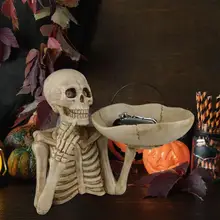Creative Skull Fruit Plate Halloween Decorative Ornaments Home Storage Tray For Office Living Room Create Halloween atmosphere