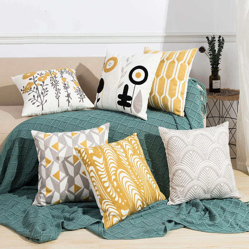 Cotton Canvas Flower Embroidery Cushion Cover Nordic Style Home Decorative Pillow Covers for Sofa 45X45CM Lumbar Pillow Case
Cotton Canvas Flower Embroidery Cushion Cover Nordic Style Home Decorative Pillow Covers for Sofa 45X45CM Lumbar Pillow Case