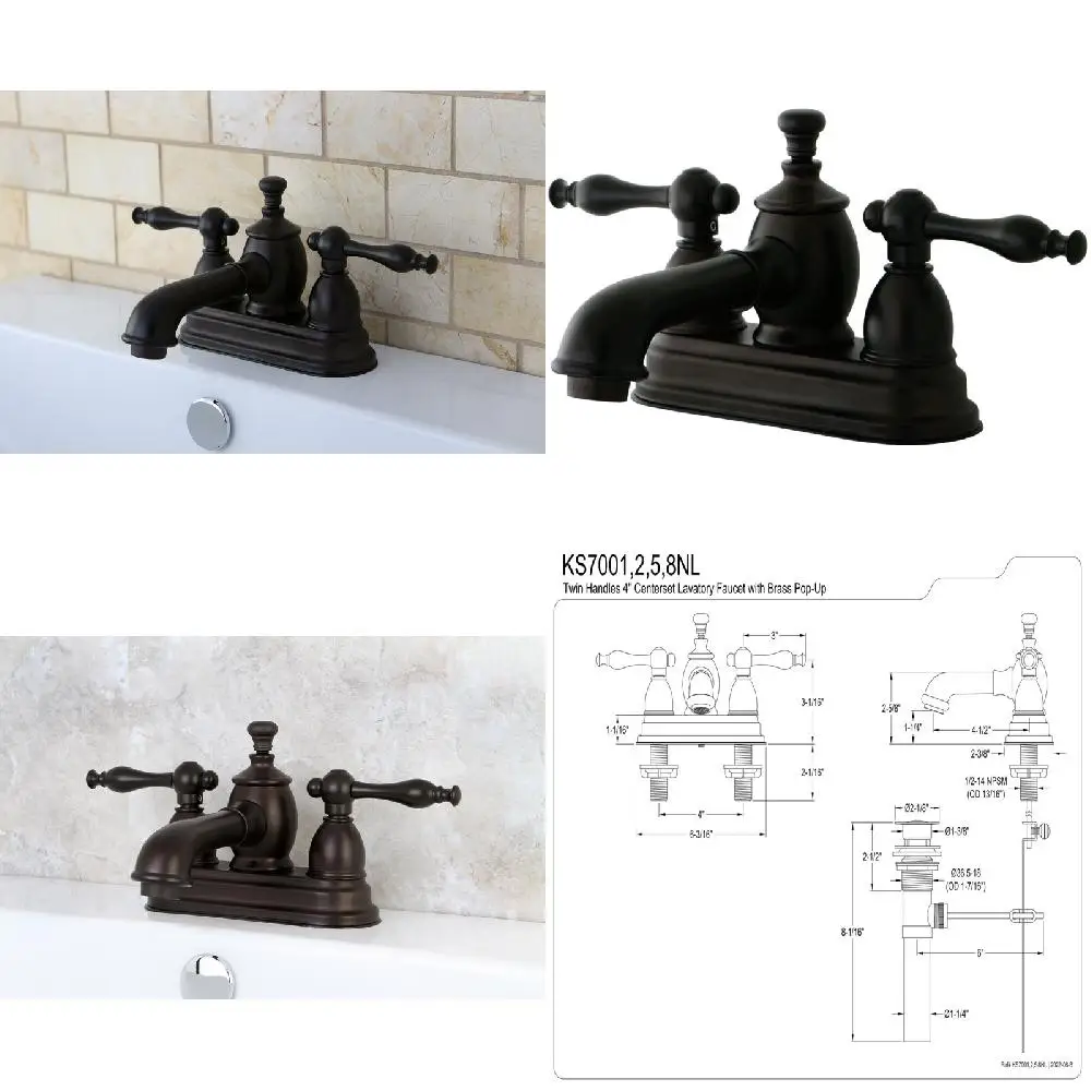 

"Perfectly Beautiful Oil Rubbed Bronze Finished 4 Inch Centerset Home Addition Bathroom Faucet - Ideal for Home Improvement".