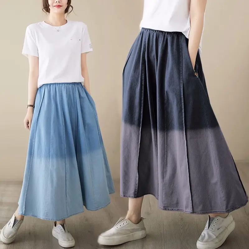 2023 Корейская градиентная юбка с эластичным поясом большого размера, простая и тонкая трапециевидная юбка, свободные джинсы средней длины Z1127
2023 Корейская градиентная юбка с эластичным поясом большого размера, простая и тонкая трапециевидная юбка, свободные джинсы средней длины Z1127