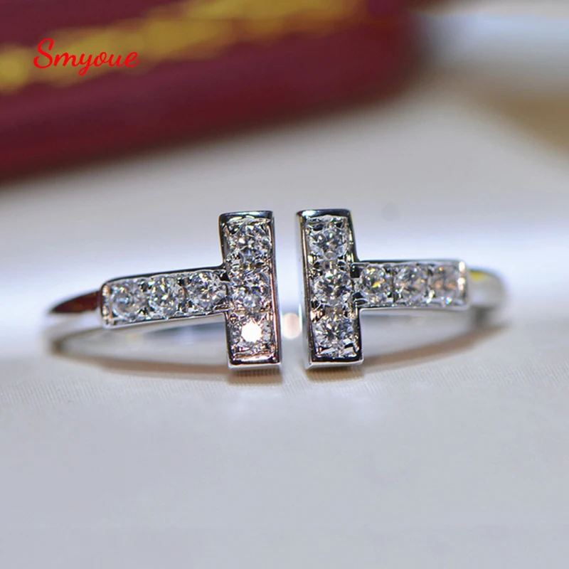Smyoue Total 0.18 Carat Moissanite Diamonds Ring For Women Girl's Double T Inlaid 925 Sterling Silver Fine Jewelry
Smyoue Total 0.18 Carat Moissanite Diamonds Ring For Women Girl's Double T Inlaid 925 Sterling Silver Fine Jewelry