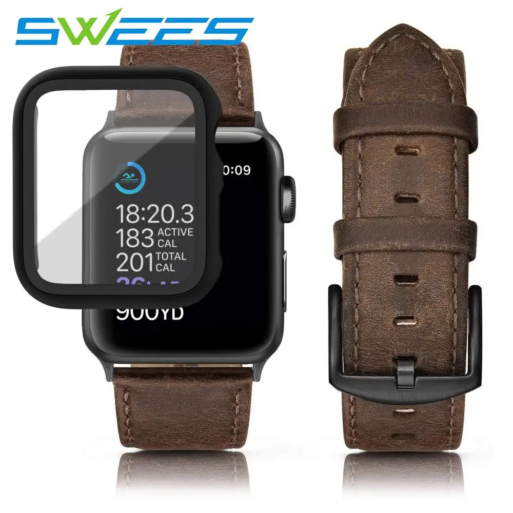 Glass+Case+Retro Grain Leather Wristband For Apple Watch band 44mm bracelet iWatch series 6 5 4 se smartwatch Strap
Glass+Case+Retro Grain Leather Wristband For Apple Watch band 44mm bracelet iWatch series 6 5 4 se smartwatch Strap