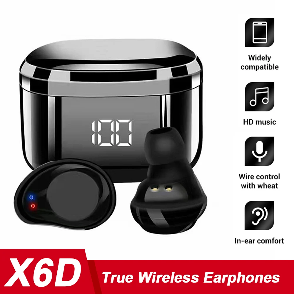 True Wireless Earbuds In-Ear Stereo Earphones Sport Bluetooth-compatible Headphones with Charging Case for iPhone Android Black
True Wireless Earbuds In-Ear Stereo Earphones Sport Bluetooth-compatible Headphones with Charging Case for iPhone Android Black