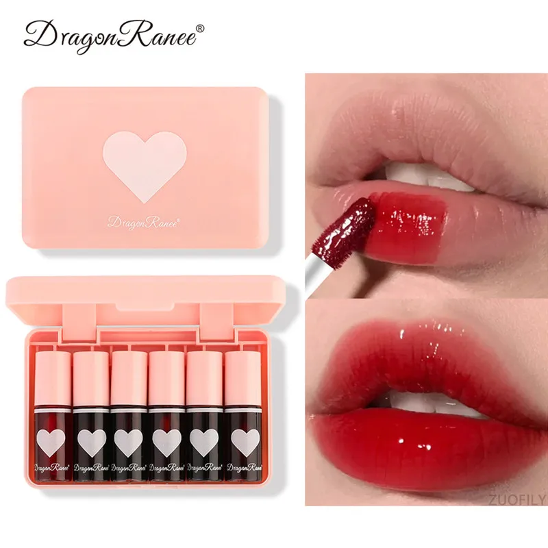 

New Lip Glaze Mirror Lip Gloss Set 6 Colors Waterproof Nonstick Cup Lip Gloss Makeup Tint Dyeing Liquid Lipstick Makeup Cosmetic