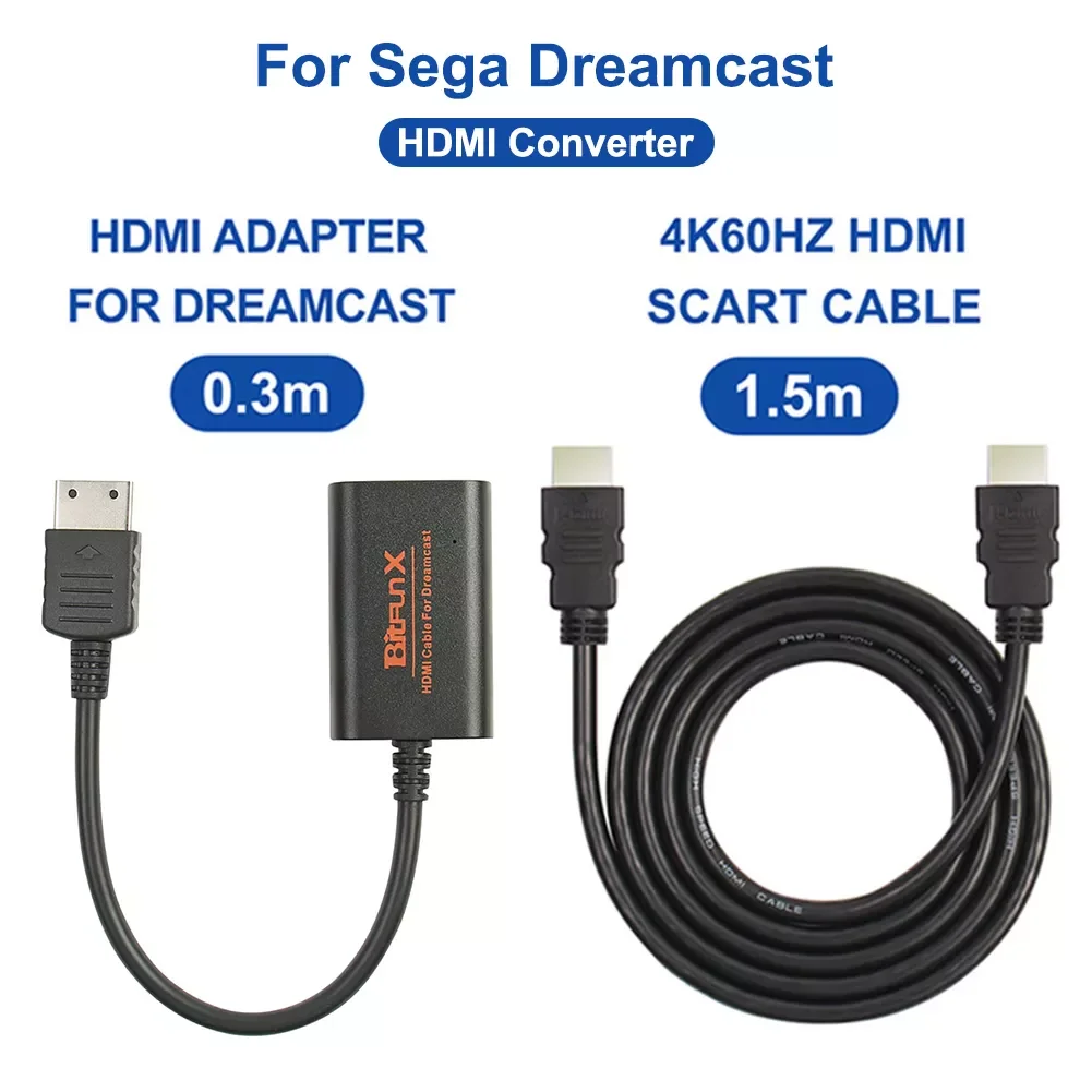 NEW HDMI Adapter For Sega Dreamcast Consoles Dreamcast HDMI/HD-Link Cable Hd Converter Cable For Sega Dreamcast Game Machine
NEW HDMI Adapter For Sega Dreamcast Consoles Dreamcast HDMI/HD-Link Cable Hd Converter Cable For Sega Dreamcast Game Machine