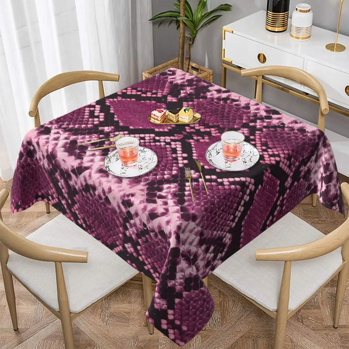 Pink And Black Snakeskin Tablecloth Animal Decoration Garden Table Cover Washable Print Polyester Cheap Table Cloth
Pink And Black Snakeskin Tablecloth Animal Decoration Garden Table Cover Washable Print Polyester Cheap Table Cloth