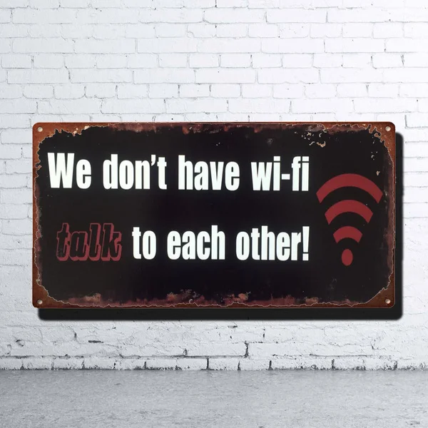 Vintage Style Tin Metal Sign // Funny Gift for Him // Shabby Chic Rustic Restaurant Wall Art // No Wifi Talk to Each Other
Vintage Style Tin Metal Sign // Funny Gift for Him // Shabby Chic Rustic Restaurant Wall Art // No Wifi Talk to Each Other