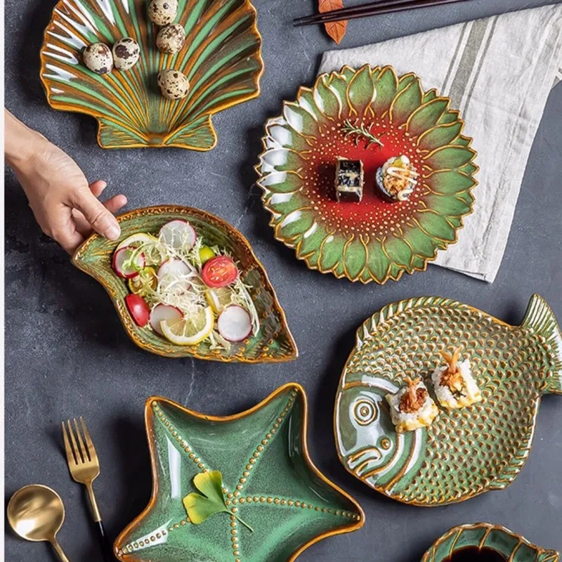 1PC Ceramic Tableware Creative Plate Fish Shaped Dish Storage Fish Pan For Restaurant Home Dinner Storage Tray Flower Leaves
1PC Ceramic Tableware Creative Plate Fish Shaped Dish Storage Fish Pan For Restaurant Home Dinner Storage Tray Flower Leaves