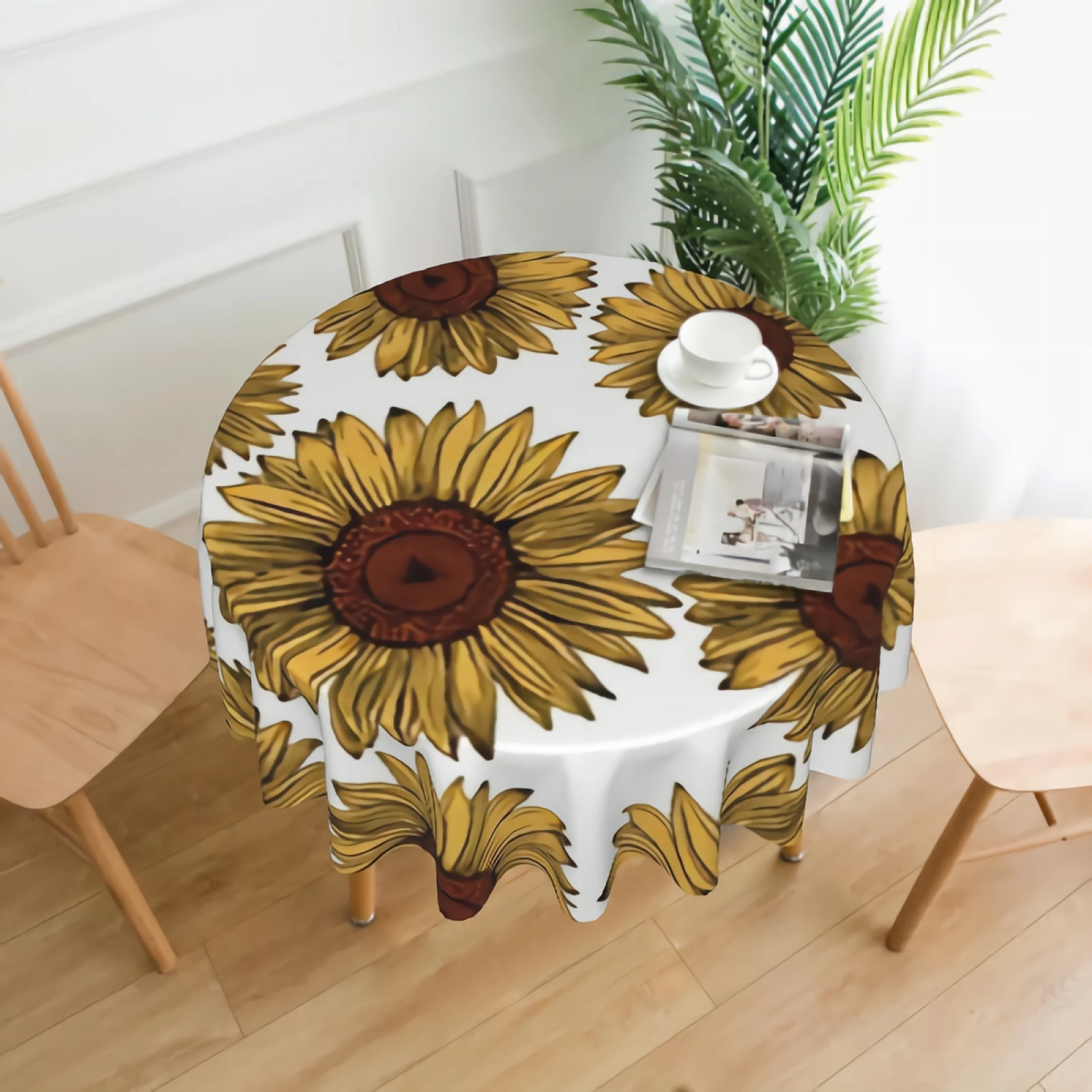 Sunflowers Polyester Round Table Cover for Kitchen Dinning Waterproof Wrinkle Free Table Cloths
Sunflowers Polyester Round Table Cover for Kitchen Dinning Waterproof Wrinkle Free Table Cloths